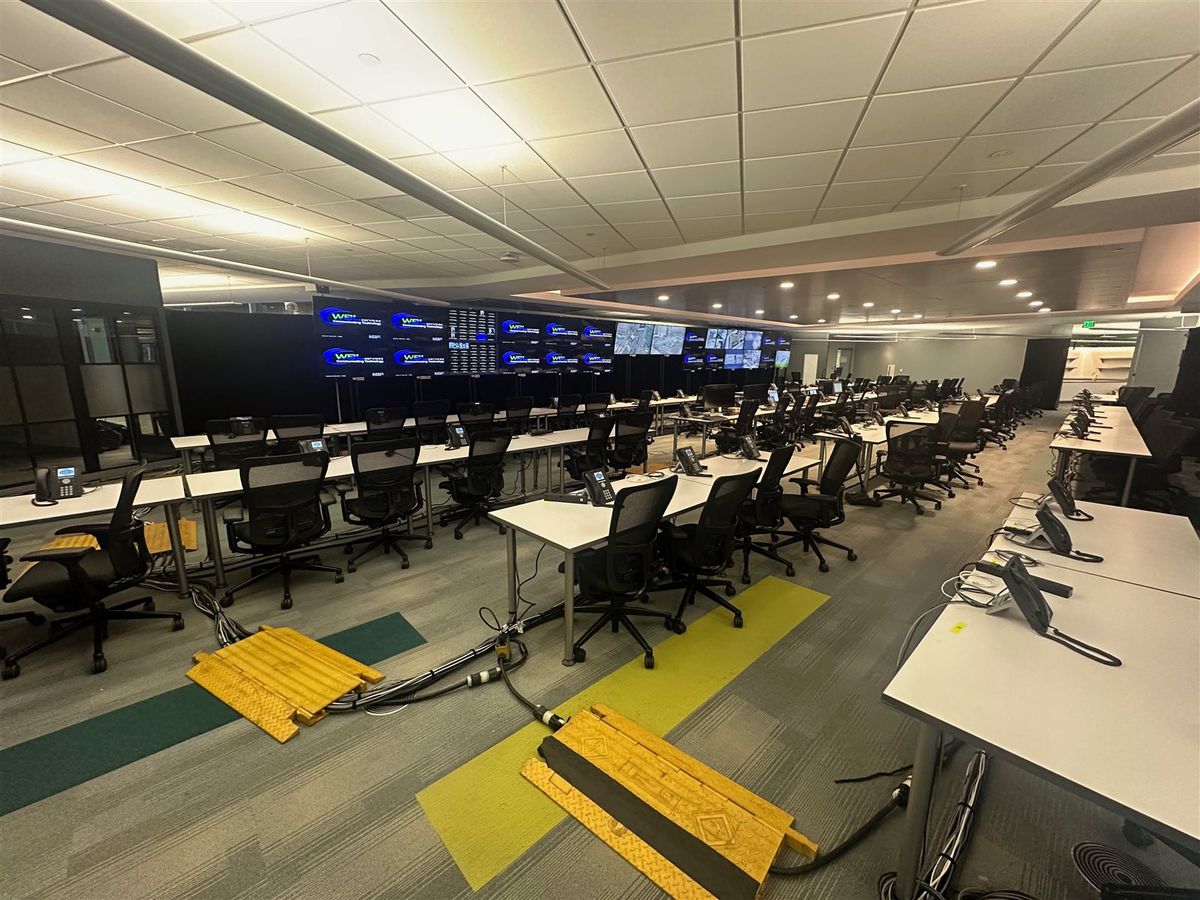 The event technology control room at the 2024 NFL Draft in Detroit